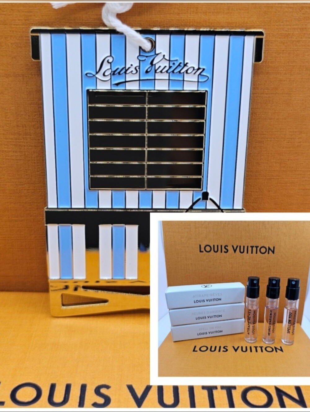 💫AUTHENTIC LOUIS VUITTON LIMITED METAL TAG CHARM ➕️ 💥3pc LV WOMEN FRAGRANCE